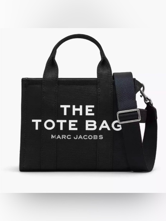 Marc Jacobs Handbags - Marc Jacobs Black Small Canvas The Tote Bag with Adjustable crossbody Strap
